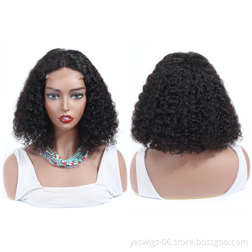 Wholesale 8 Inch Bob Deep Wave Indian Virgin Quality Hair Middle Part Wig 13*4 HD 360 Full Lace Front Indian Human Hair Wig Bob